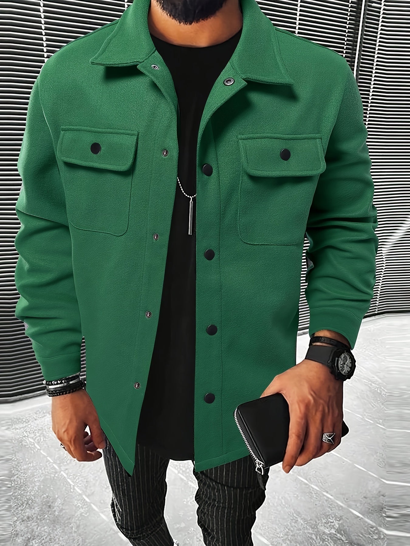 Men's Casual Flap Pocket Jacket