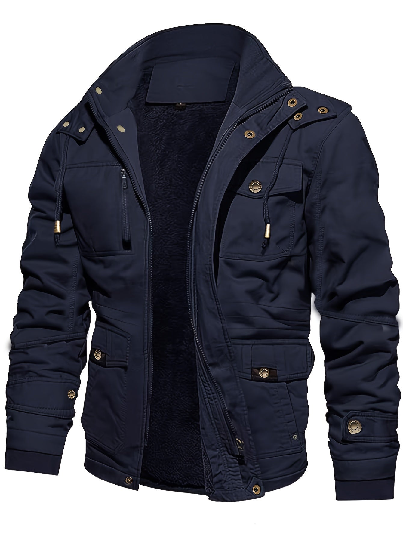 Casual Fleece-Lined Cargo Jacket