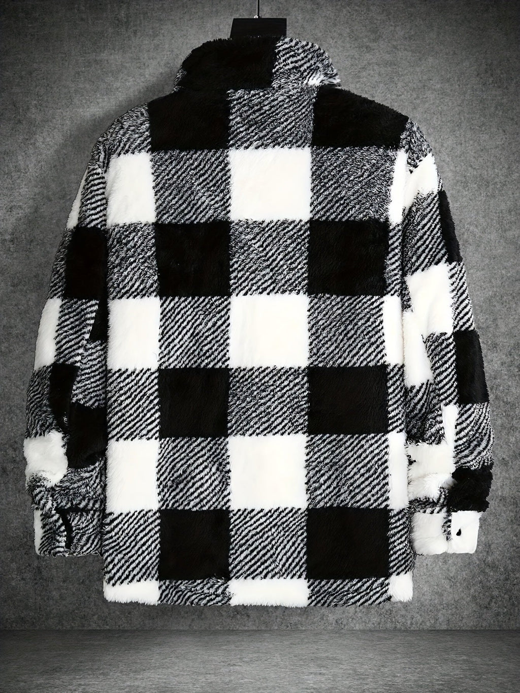 Checkered Fleece Jacket for Men