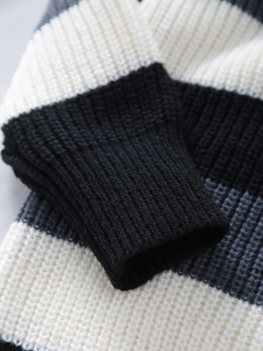 Elegant and Warm Striped Knit Sweater